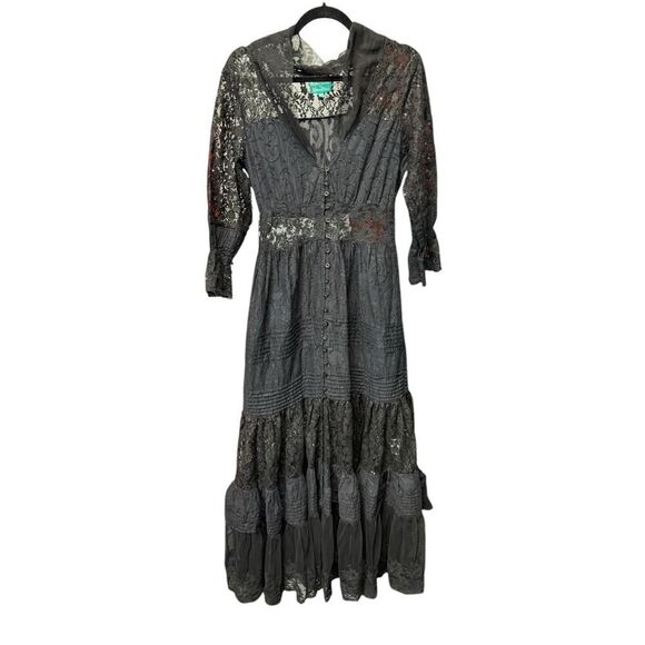 Antica Sartoria BlackโLace Maxi Dress โ Boho Chic Elegance Floral one size - Picture 1 of 16